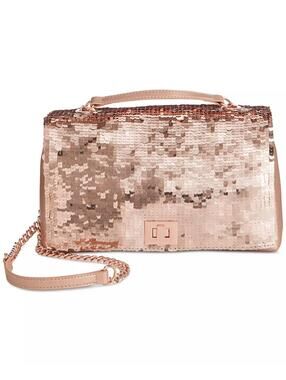 99$ I.N.C. International Concepts Ajae Soft Sequin Top Handle Bags Size One Pink